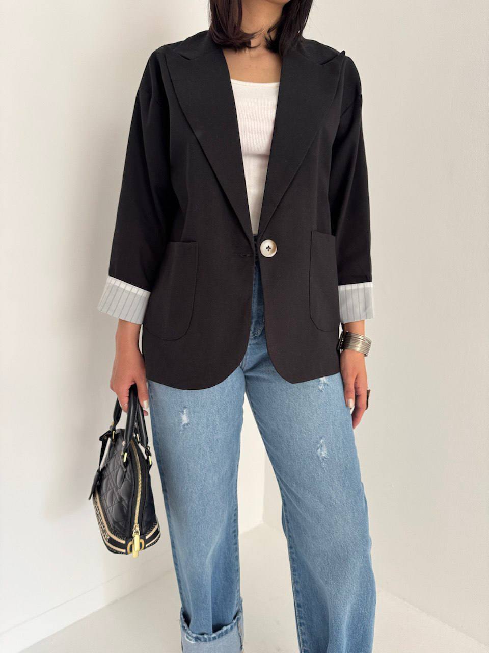 کت استین زارا بزایاق تک دکمه