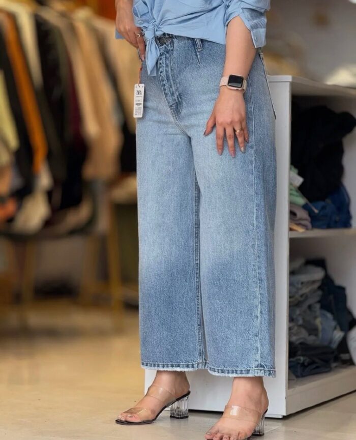 واید لگ جین کمر سرخود