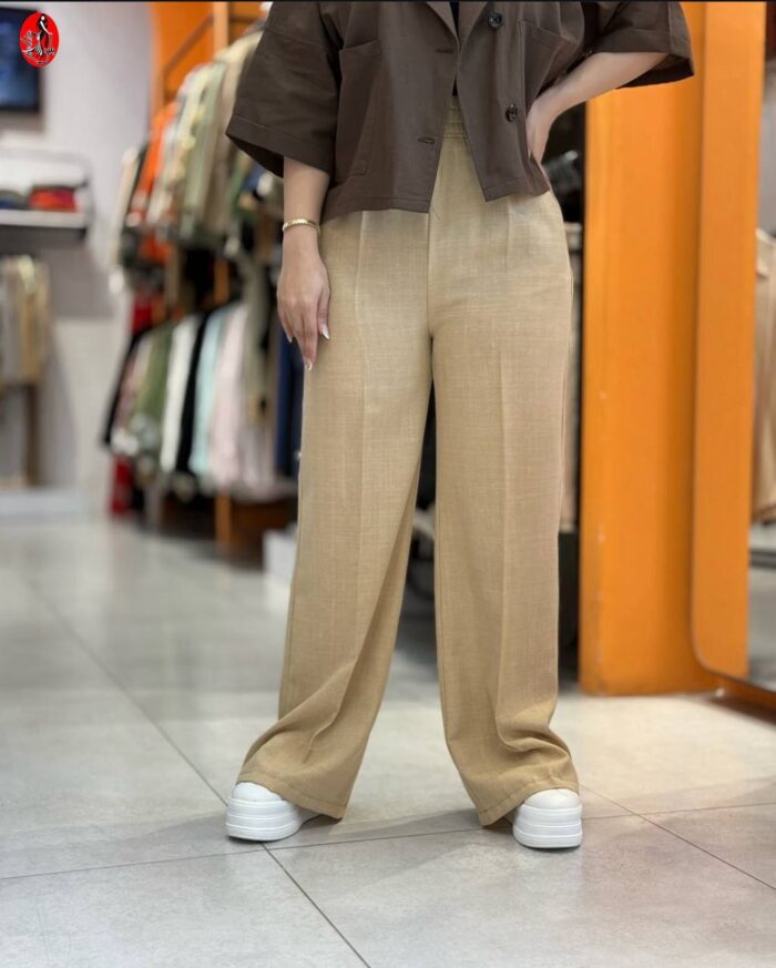 شلوار نیم بگ پارچه ای