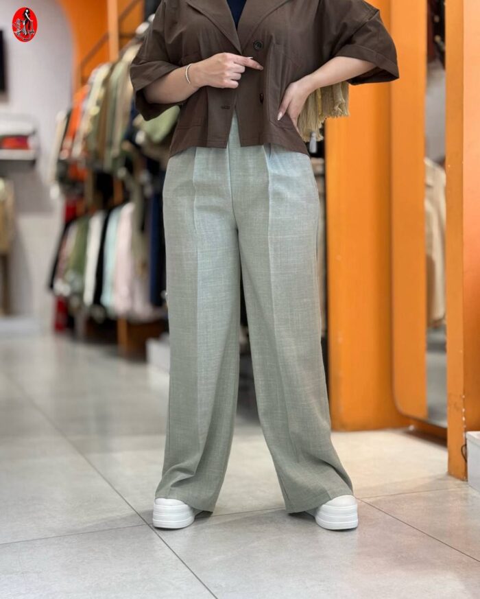 شلوار نیم بگ پارچه ای