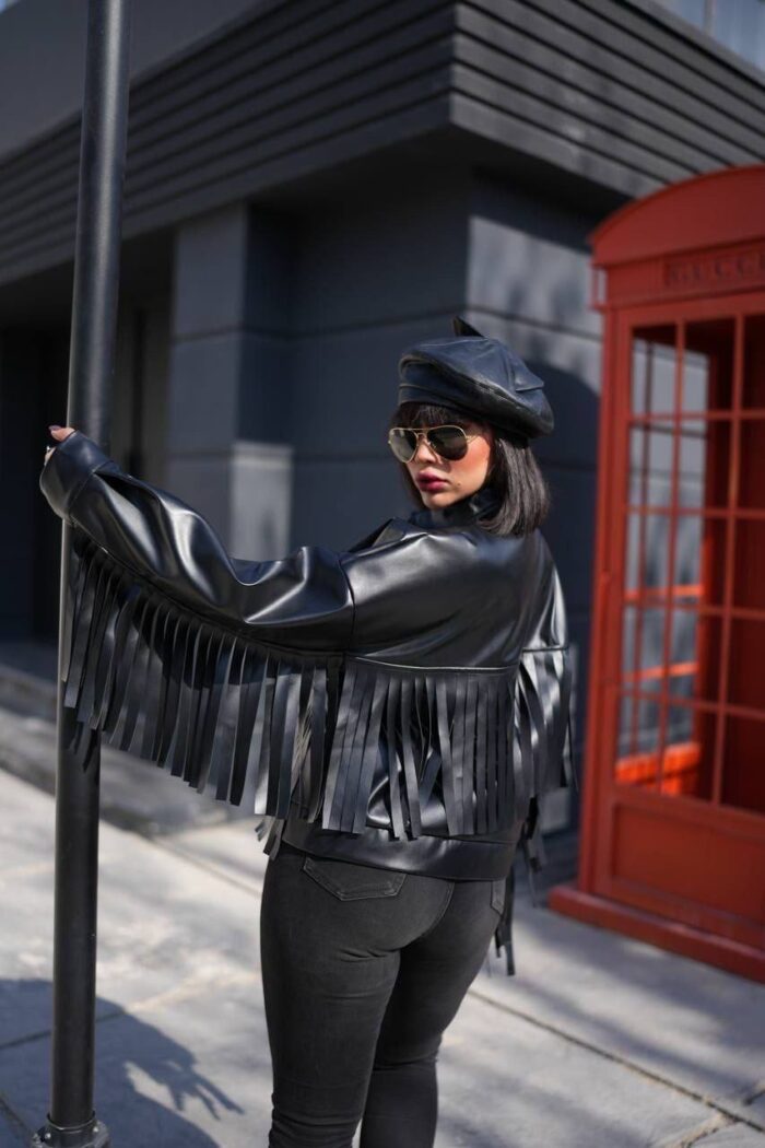 کاپشن چرم کابویی