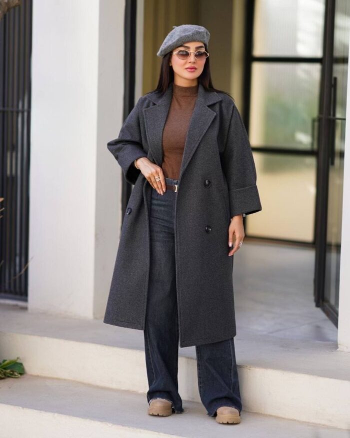 پالتو بلند چهار دکمه اوور سایز