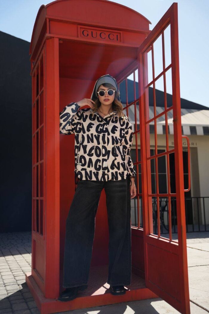 کاپشن طرح دار استر ملانژ