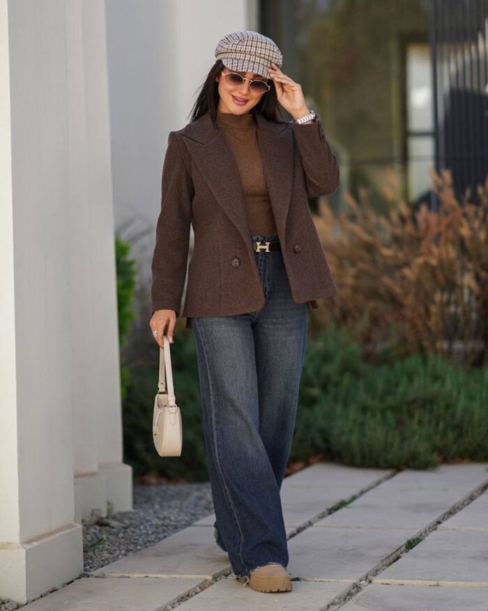 کت چاکدار یقه انگلیسی