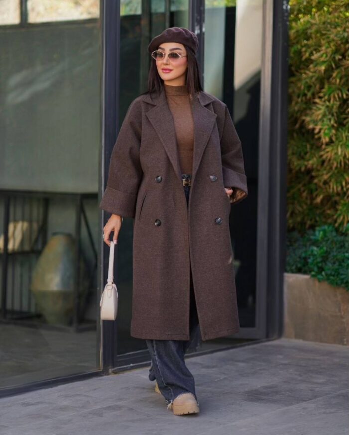 پالتو بلند چهار دکمه اوور سایز