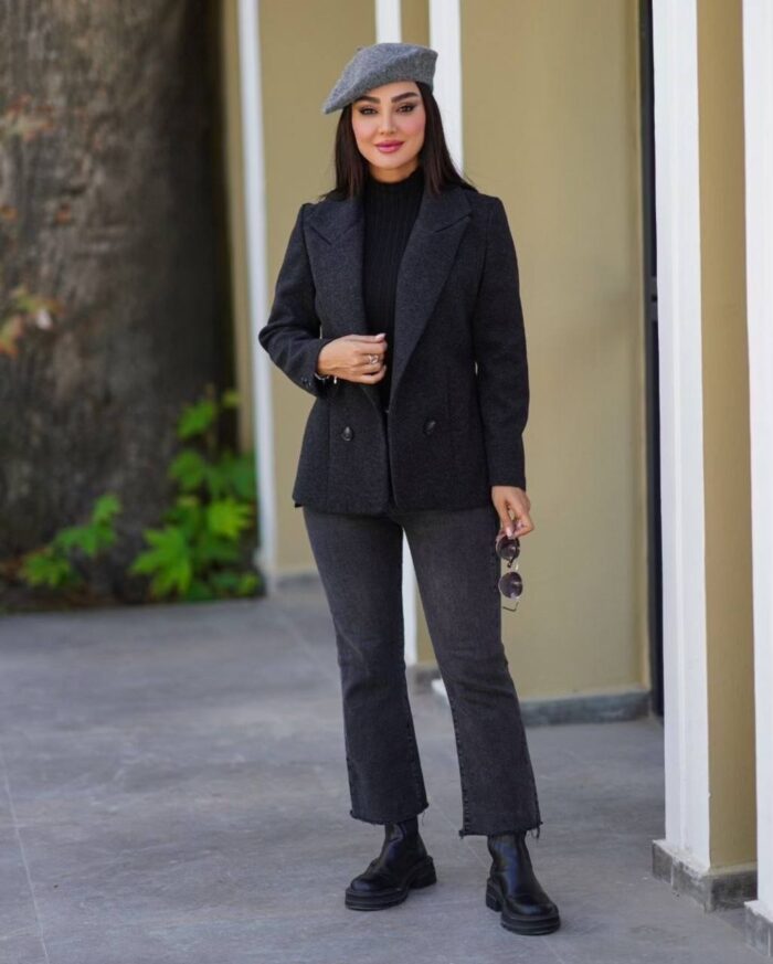 کت چاکدار یقه انگلیسی