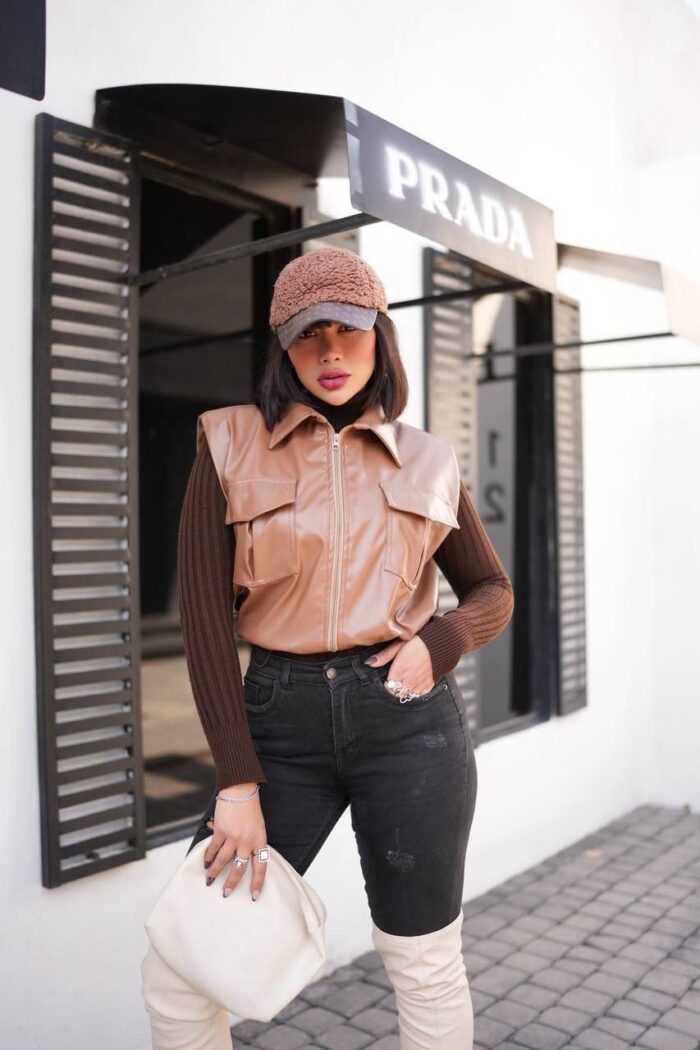 کراپ وست چرم