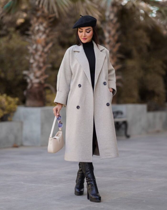 پالتو بلند چهار دکمه اوور سایز