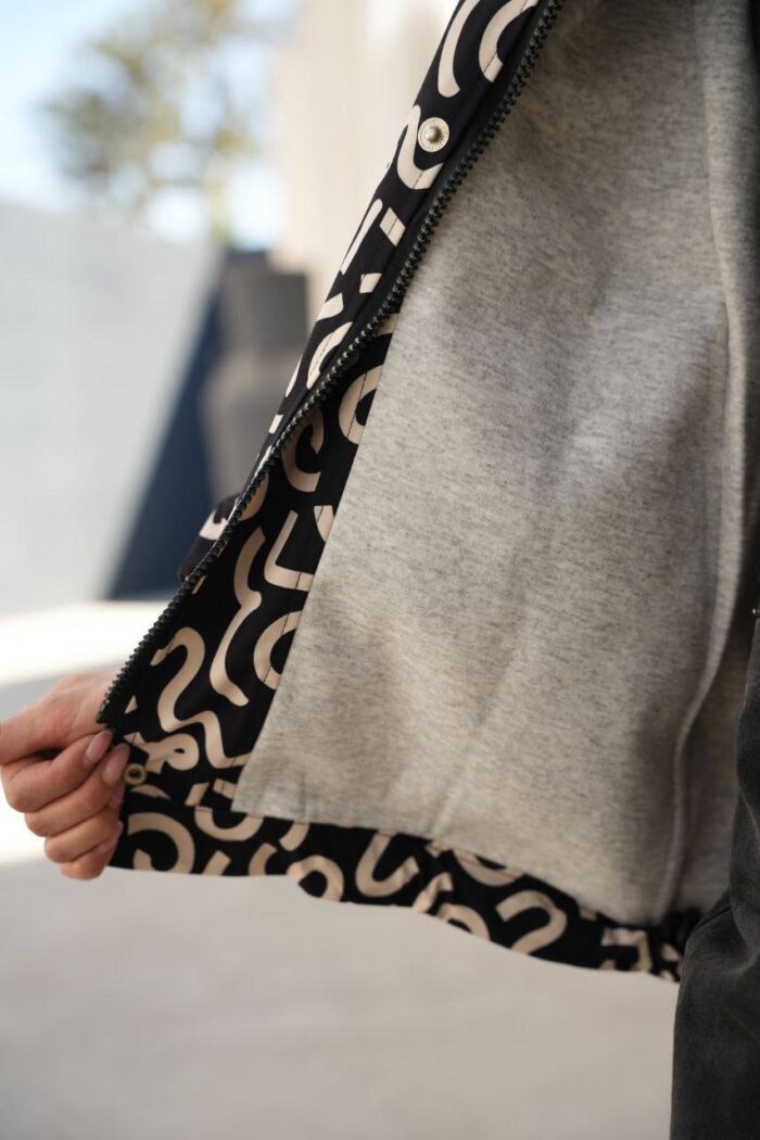 کاپشن طرح دار استر ملانژ