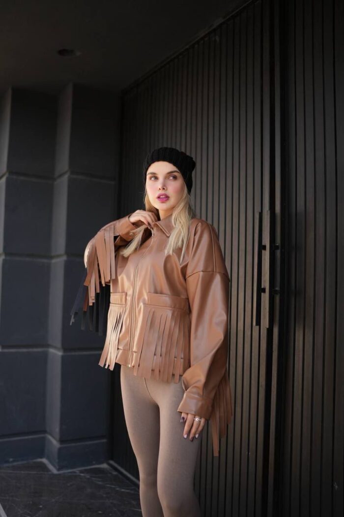 کاپشن چرم کابویی