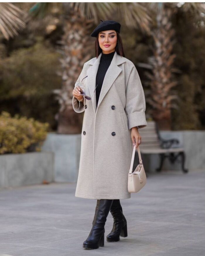 پالتو بلند چهار دکمه اوور سایز
