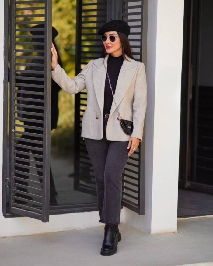 کت چاکدار یقه انگلیسی