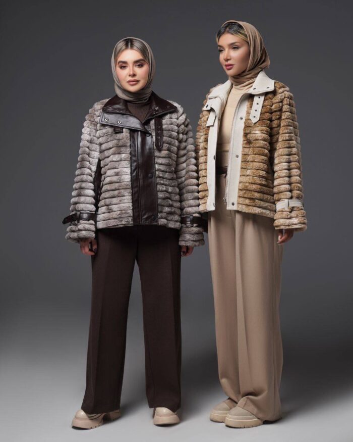 پالتو ترکیبی پوست و چرم